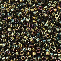 MIYUKIデリカビーズ  シリンダー  日本製シードビーズ  11/0  （db0024)メタリックオリーブグリーンアイリス  1.3x1.6mm  穴：0.8mm  約2000PCS /ボトル  10 G /ボトル&nbsp;SEED-JP0008-DB0024