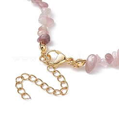 Collana di perline di quarzo rosa naturale&nbsp;NJEW-JN04616-13