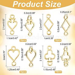 64 шт. 4 стильных подвески-соединители с открытой задней панелью FIND-OC0001-74