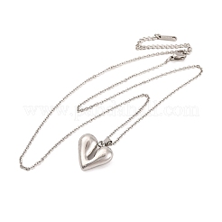 Не тускнеющие ожерелья с подвеской в форме сердца из нержавеющей стали 304 для женщин EJEW-Z044-01P