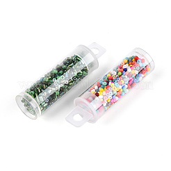 7 ボトル DIY ガラス シード ビーズ セット  混合図形  混合スタイル  ミックスカラー  1~25.5x1.5~5mm  穴：0.6~1.5mm  容量：10ml（0.34fl.oz）&nbsp;DIY-N006-02A