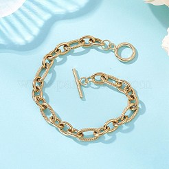 Браслеты-цепочки Фигаро из нержавеющей стали 304 для женщин и мужчин&nbsp;BJEW-JB12899