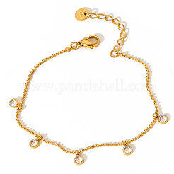 Bracelets à breloques ronds et plats en acier inoxydable 304&nbsp;FS-WGE53C5-03