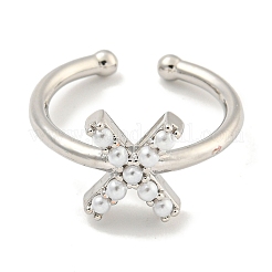Anillos de puño abiertos de latón chapado en rack para mujer&nbsp;RJEW-F162-01P-X