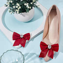 2 Stück Schuhdekoration aus Polyester mit Schleife und Strass&nbsp;FIND-DR0001-63A