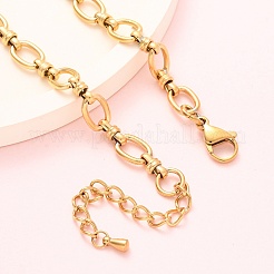 Браслеты на ногу из овальной цепи из нержавеющей стали 304 AJEW-A057-06G