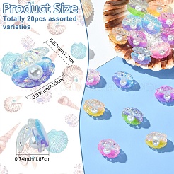 20 шт. прозрачная смола и искусственный жемчуг кабошоны&nbsp;CRES-YW0001-48