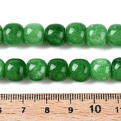 Teñidos naturales blancas abalorios de jade hebras&nbsp;G-T138-S08