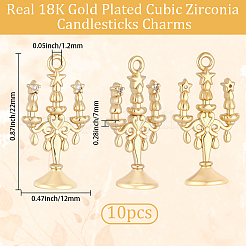 10pcs latón micro pavé colgantes de circonita cúbica&nbsp;KK-BBC0027-95