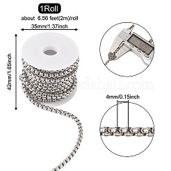 2m 304ステンレススチールベネチアンチェーン  溶接されていない  スプール付き  ステンレス鋼色  4mm  6.56フィート（2m）/ロール&nbsp;CHS-TA0001-20