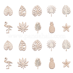 100шт незавершенные деревянные украшения WOOD-CJ0001-58