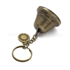鉄のベルと中空の合金ペンダントキーホルダー  アイアン製キーリング  太陽  8.9cm  日：20x16x2mm&nbsp;KEYC-JKC00998-01
