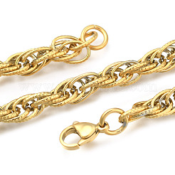 Ионное покрытие (ip) 304 нержавеющая сталь веревка цепочка браслеты BJEW-P235-18G