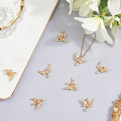 8шт латунные подвески с микропаве и кубическим цирконием&nbsp;KK-BBC0019-37