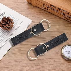 2шт. прямоугольная подвеска из искусственной кожи в стиле средневековья. с кольцом из сплава&nbsp;AJEW-CL0001-84A