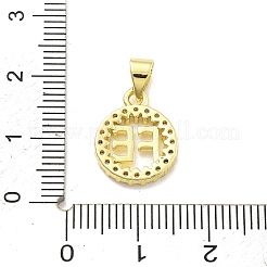 Porte micro ouvrent pendentifs zircone cubique en laiton de placage&nbsp;KK-D359-31G
