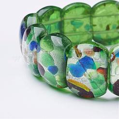 Handmade millefiori lampwork вышитый бисером стрейч-браслеты&nbsp;BJEW-G530-01