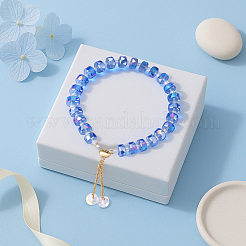 2шт 2 стиля браслеты-слайдеры из граненых стеклянных бусин&nbsp;BJEW-HY0001-25B