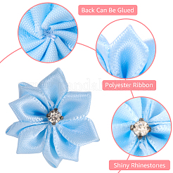 Strass in poliestere fiore per ornamento applique fai da te matrimonio&nbsp;FIND-WH20001-76A