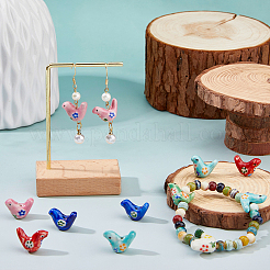 12 шт. фарфоровые бусины ручной работы с принтом&nbsp;PORC-DC0001-10