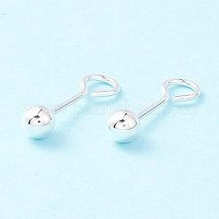 スターリングシルバーのねじ付きボールアイピン925個  ボールヘッド付きスクリューアイピン  銀  17x4mm  穴：3.4mm  ピン：0.7mm&nbsp;STER-P047-04C-S