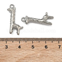 304ステンレスペンダント  キリンチャーム  ステンレス鋼色  24x12x4mm  穴：1.8mm&nbsp;STAS-P446-10P