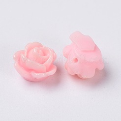 Flor color de rosa opaco abalorios de resina&nbsp;X-CRES-B1029-A02