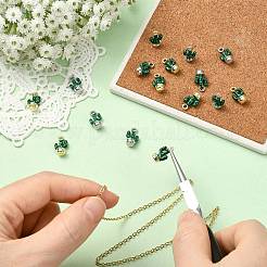 16色合金エナメルサボテンチャーム2個  プラチナ·ゴールデン  14x8.5x6mm  穴：2mm  8個/カラー&nbsp;ENAM-CJ0007-47