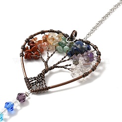 Кулон с драгоценным камнем на тему чакры&nbsp;LS-AJEW-P098-12P