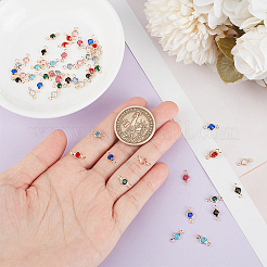 54 шт. 9-х цветные латунные подвески-соединители со стразами RB-HY0003-47