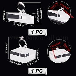 2 Satz 2 Stile Dreieck & Quadrat Acryl Fingerring Displayständer&nbsp;RDIS-GA0001-03