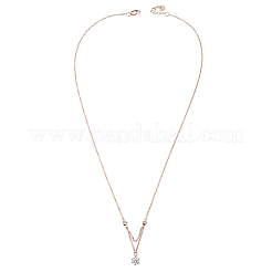 925 серебряное ожерелье с подвеской в виде шестигранника со стразами CZ TS-N265-RG