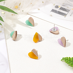 Cabochon in legno e resina bicolore&nbsp;DIY-OC0005-40