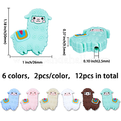 12шт 6 цвета силиконовые бусины FIND-CA0005-51