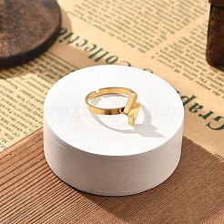 女性用304ステンレススチール調節可能リング  ゴールドカラー  稲妻  内径：17mm  雷：11.5x7mm&nbsp;RJEW-F169-01G-04