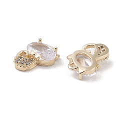 Латунные микропаве прозрачные подвески с фианитом&nbsp;KK-K351-31G