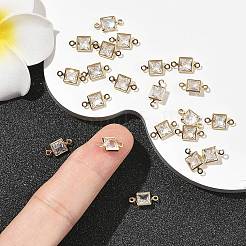 Ciondoli a connettore quadrato in ottone con pavé di zirconi cubici Shegrace&nbsp;XGRQ2O831-440A-G
