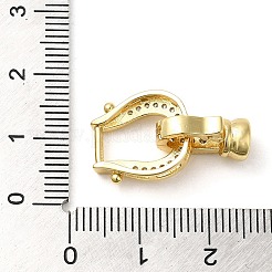 Покрытие стойки латунь микро-паве прозрачный кубический цирконий U-образные складные застежки KK-K349-13G