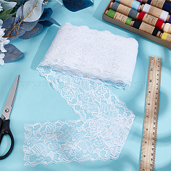 Полиэстер эластичная ткань с цветочным кружевом DIY-WH0632-94B