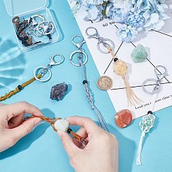 7шт брелок для ключей в виде мешочка из вощеной хлопковой нити в технике макраме HJEW-UN00069