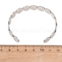 201 brazaletes de acero inoxidable para mujer&nbsp;BJEW-T024-01A-P