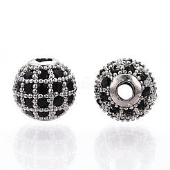 Стойки обшивки латунь кубического циркония бусы&nbsp;X-ZIRC-S001-8mm-B03