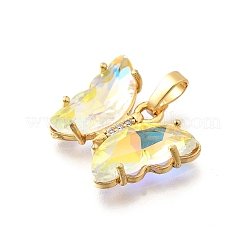 Латунные микро проложить кубического циркония подвески&nbsp;ZIRC-P079-B02-15-G