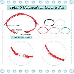 40 Stück 5 Farben verstellbare umweltfreundliche koreanische gewachste Polyesterschnur zum Herstellen von Armbändern&nbsp;AJEW-SC0003-72