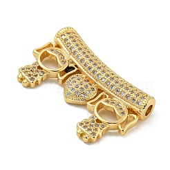 Perle di zirconi cubici trasparenti in micro pavè di ottone&nbsp;LS-KK-G493-14B-G