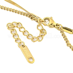 Ионное покрытие (ip) 304 нержавеющая сталь pave прозрачный кубический цирконий столбик двухслойные прямоугольные подвески ожерелья&nbsp;LS-NJEW-S426-03G