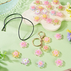 30шт 6 цвета прозрачные подвески из смолы&nbsp;RESI-TA0004-74