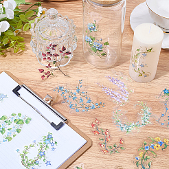 120 stücke 6 arten blume haustier dekorative aufkleber&nbsp;DIY-SP0006-78