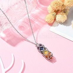 Устойчивые к потускнению цепи из нержавеющей стали 304 макраме мешочек пустой держатель камней для изготовления подвесок ожерелий NJEW-TA00085-01