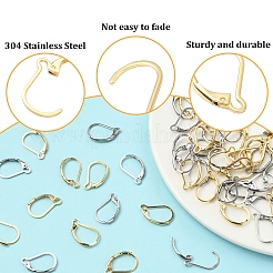 60 шт. 2-х цветная фурнитура для сережек из нержавеющей стали 304&nbsp;STAS-YW0002-69